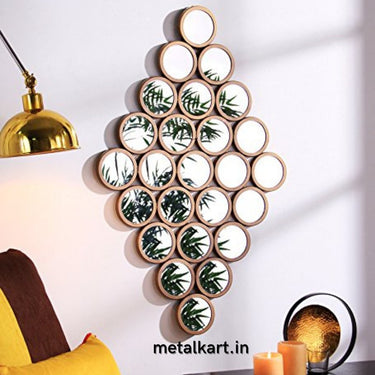 Rectangular aligned 25 circular mirrors (48 x 30 Inches)